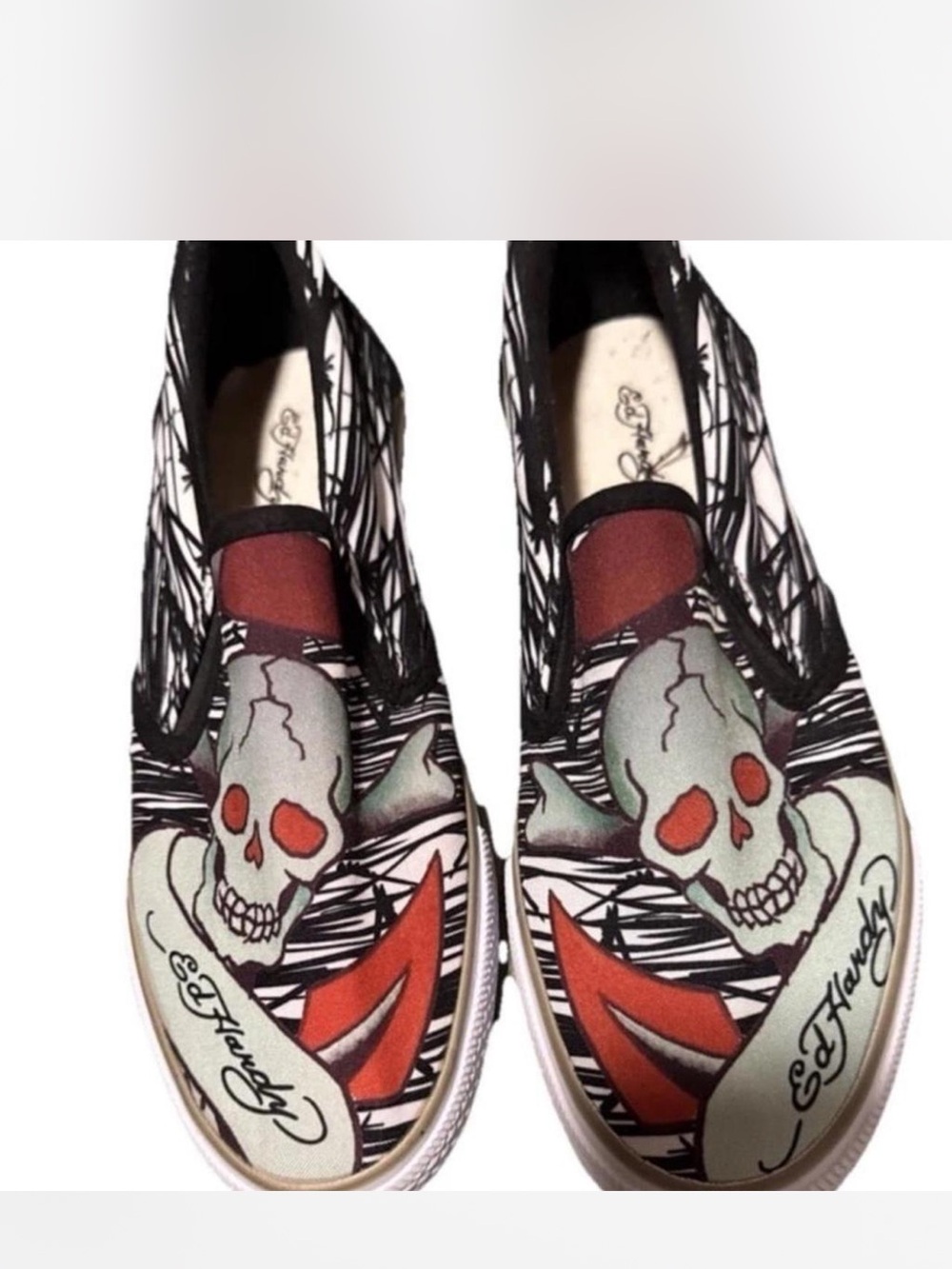 Ed Hardy Shoes Men's 9.5 Slip on Wes Skull
Tattoo Design Grunge Punk Hippie